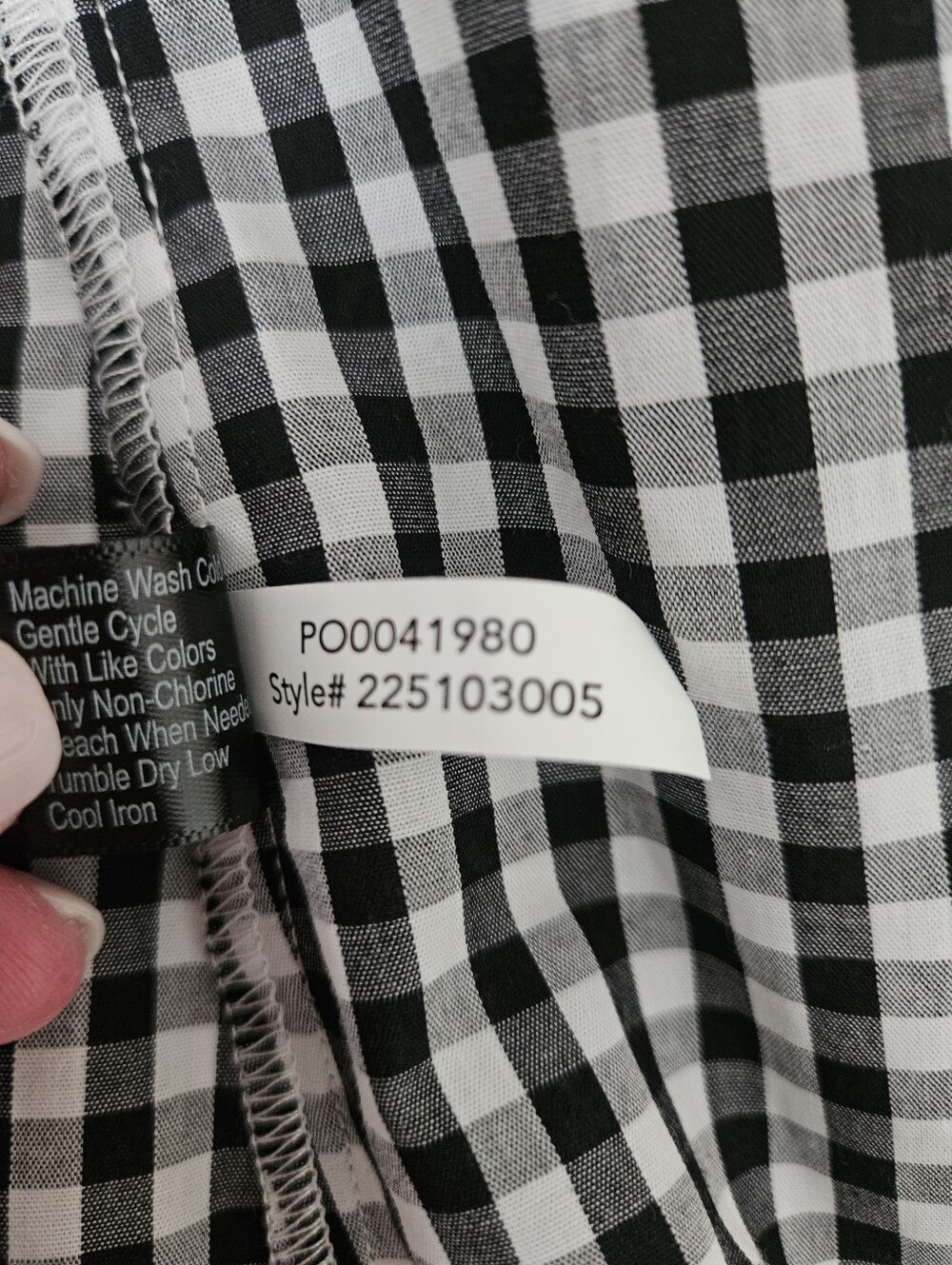 BOSTON PROPER Black & White Gingham Cold Shoulder Button Up Top | SZ M - Picture 9 of 10